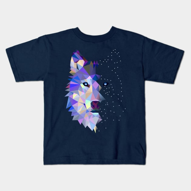 Wolf Abstract design Kids T-Shirt by Mako Design 